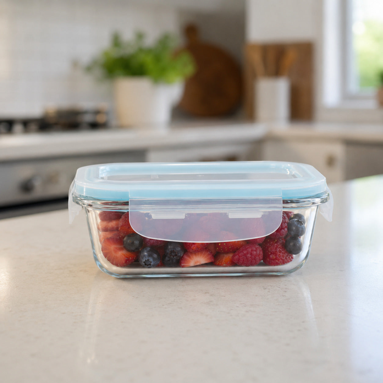 Pote de Vidro Hermético 370ml Retangular