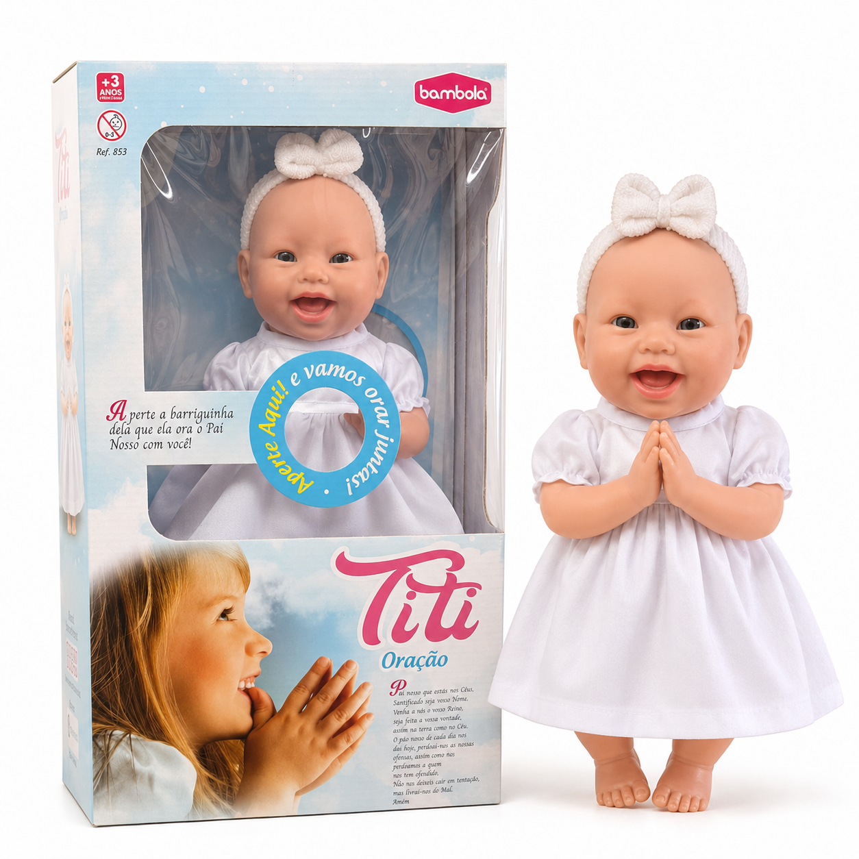 Boneca Titi Oração Pai Nosso | Casa do Cofrinho