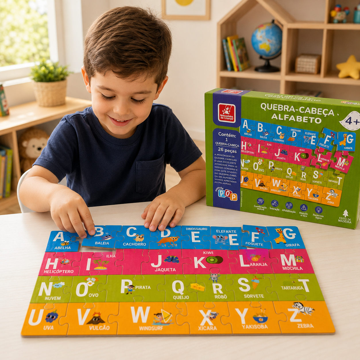 Quebra-Cabeça Alfabeto Educativo | Casa do Cofrinho