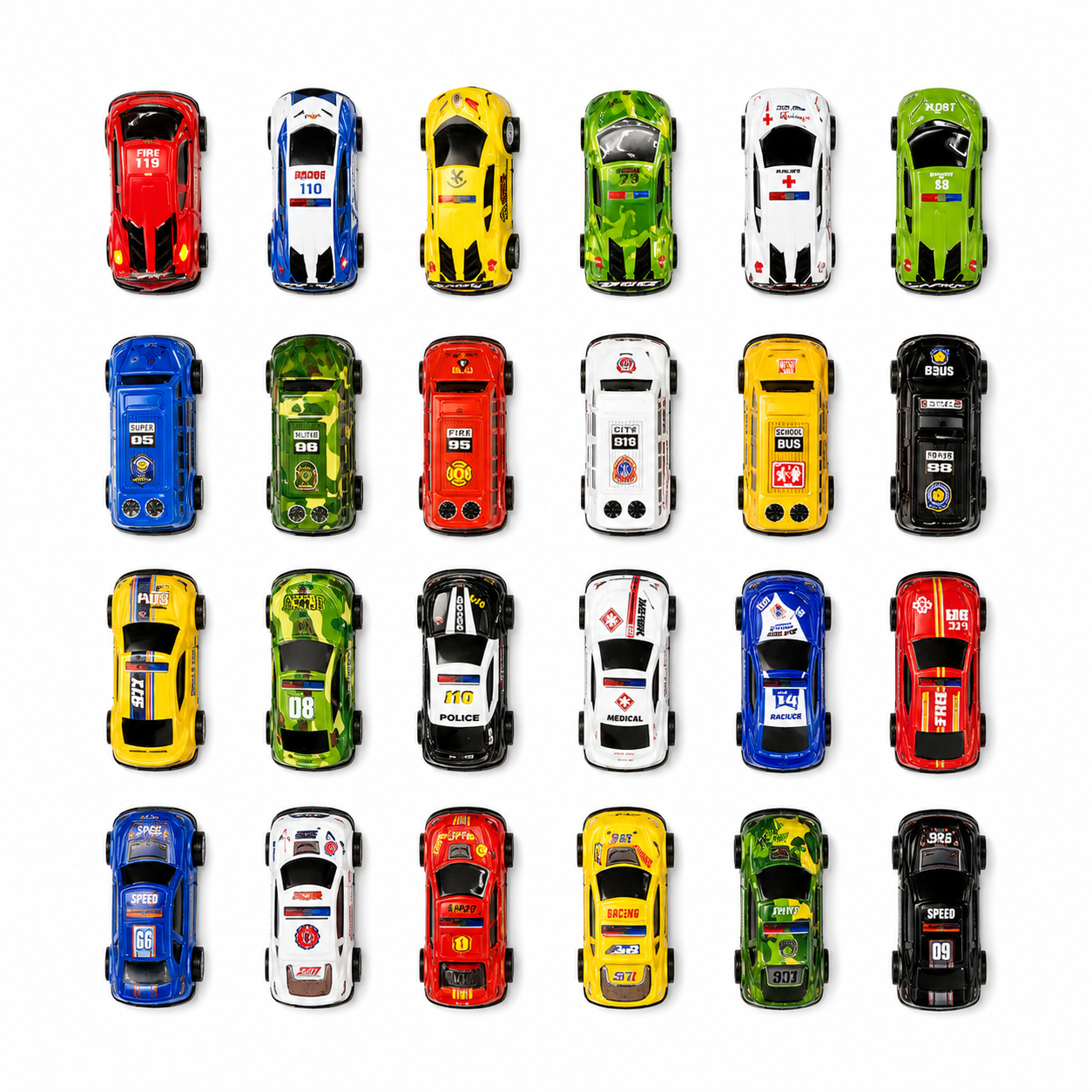 Carros em Miniatura Metal 24 Peças | Casa do Cofrinho