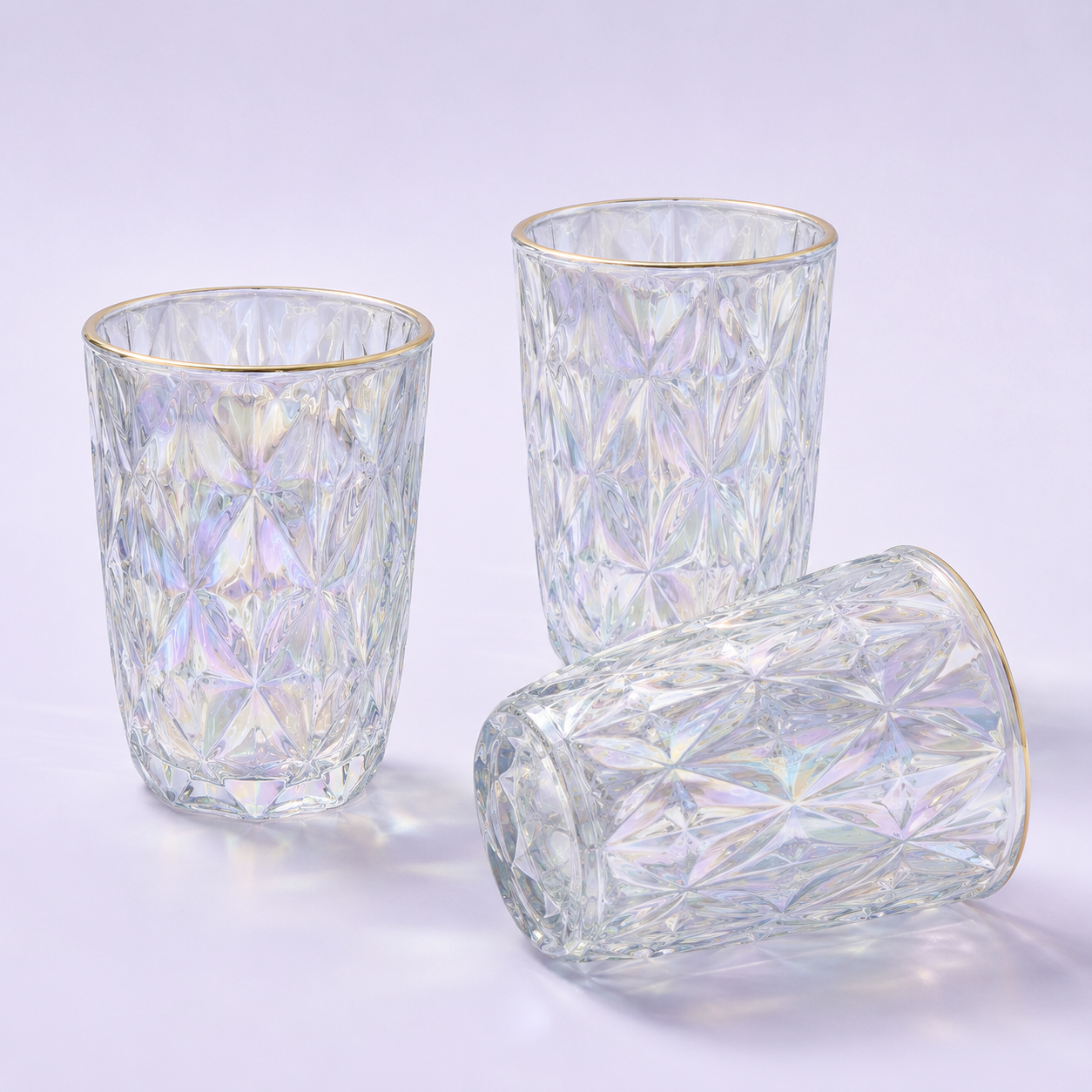 Copo de Vidro Diamond 400ml | Casa do Cofrinho
