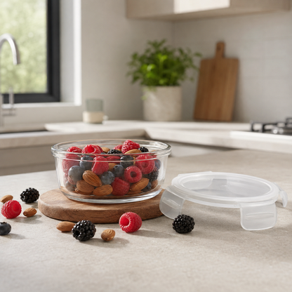 Pote de Vidro Hermético 390ml Redondo