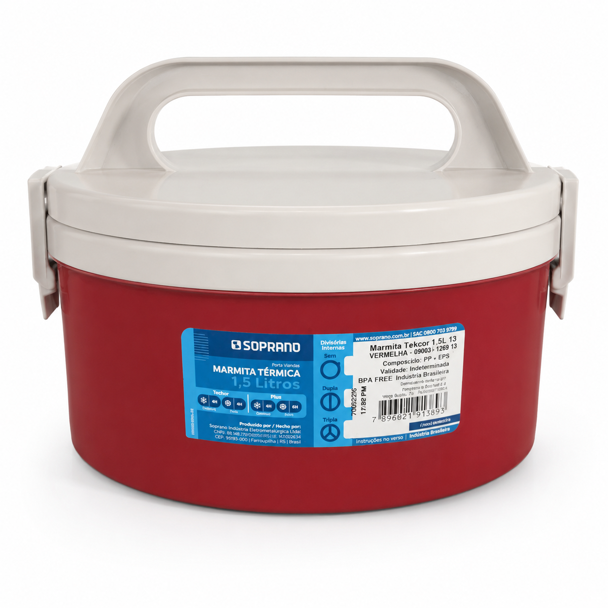 Marmita Térmica Tekcor 1,5L Vermelha | Casa do Cofrinho