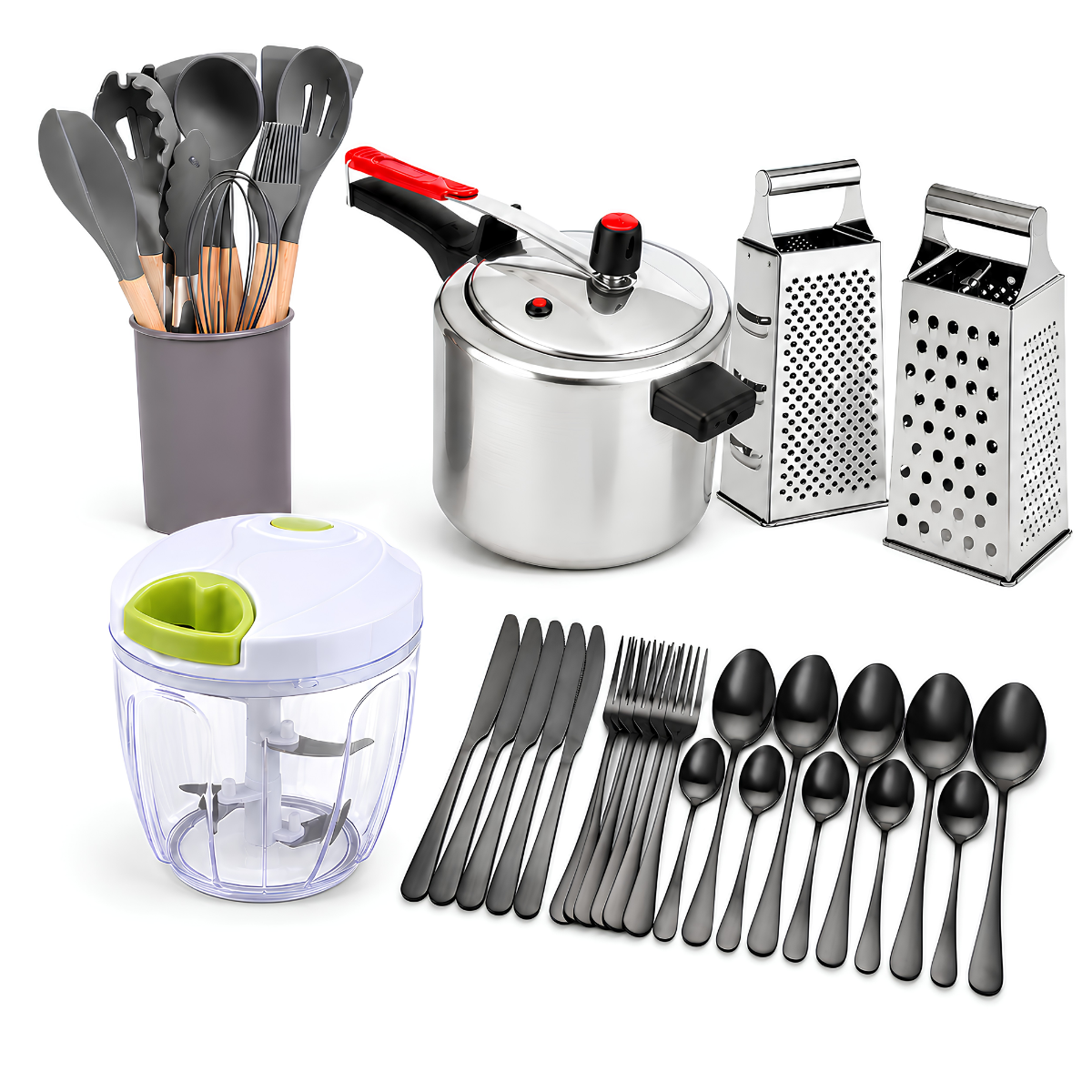 Kit Cozinha Completo com Panela Pressão Inox