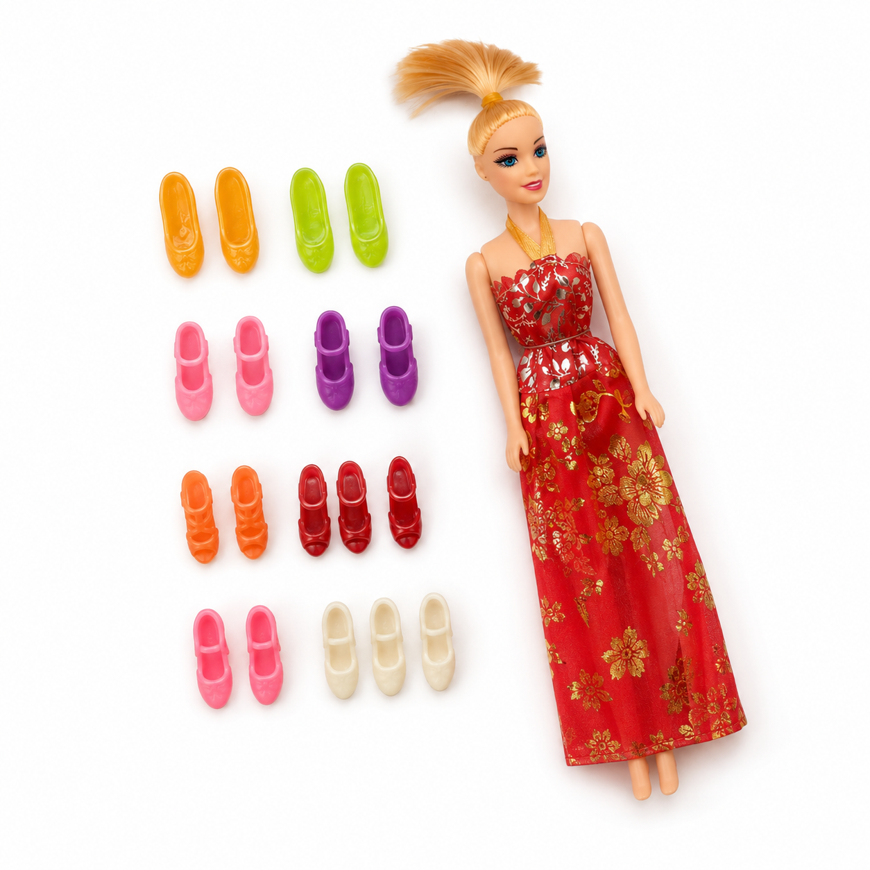 Boneca Bella Fashionista com 8 Pares de Sapatos | Casa do Cofrinho